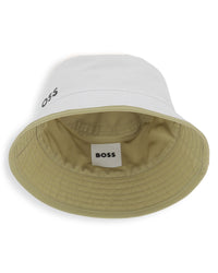Thumbnail for BOSS Gorro para bebe reversible abeige y balnco por el otro lado