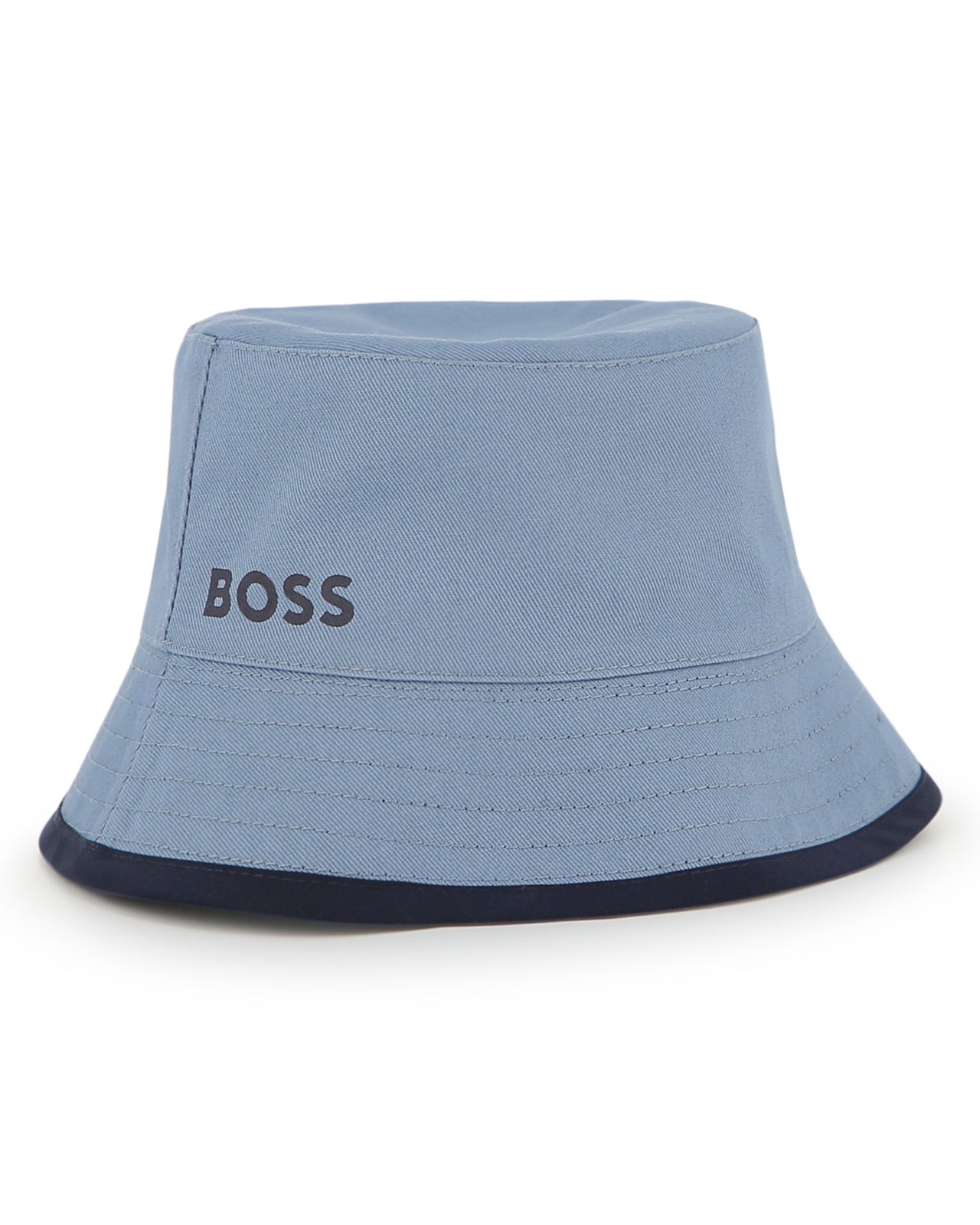 BOSS Gorro para bebe reversible azul claro y marino por el otro lado