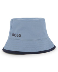 Thumbnail for BOSS Gorro para bebe reversible azul claro y marino por el otro lado
