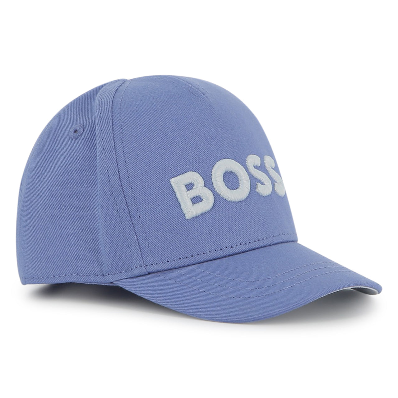 BOSS Gorra para bebe azul logo bordado en blanco