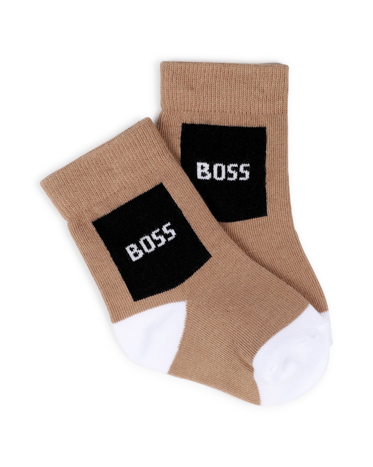 BOSS Set de 3 paraes de calcetines para bebe en tonos cookie y blanco