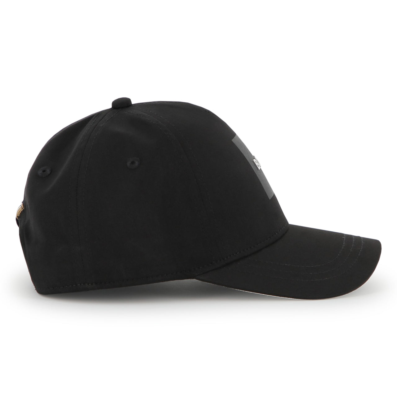 BOSS Gorra negra para niño y teen logo plastificado en relieve