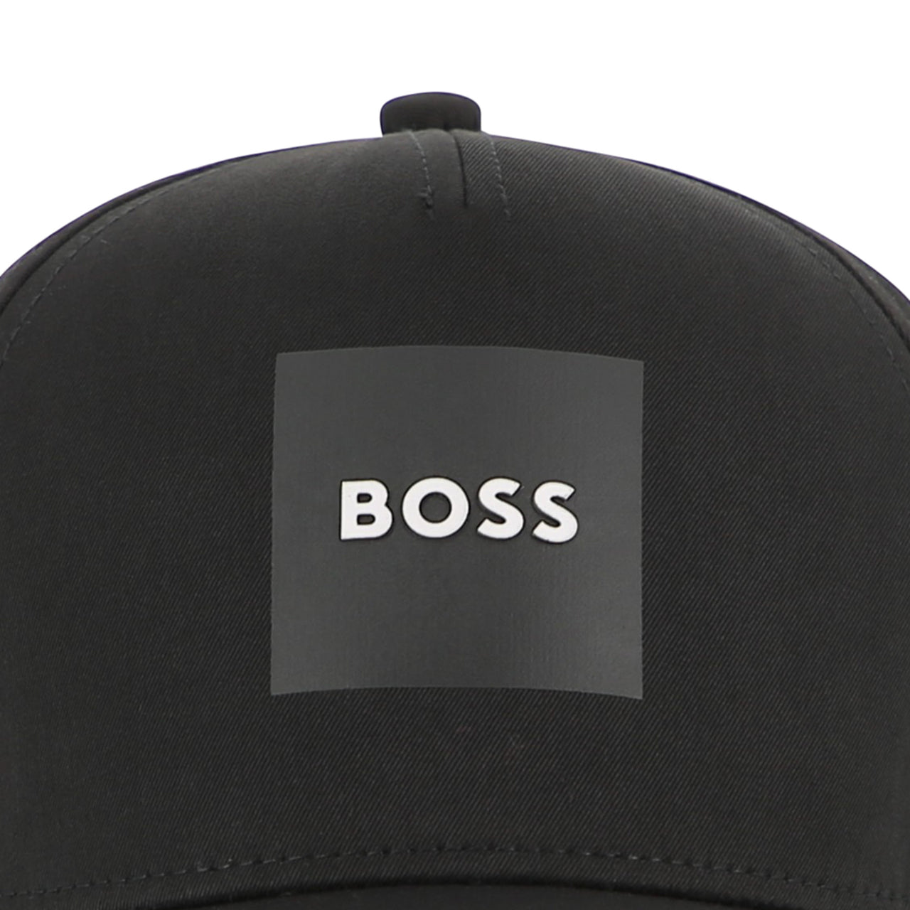BOSS Gorra negra para niño y teen logo plastificado en relieve