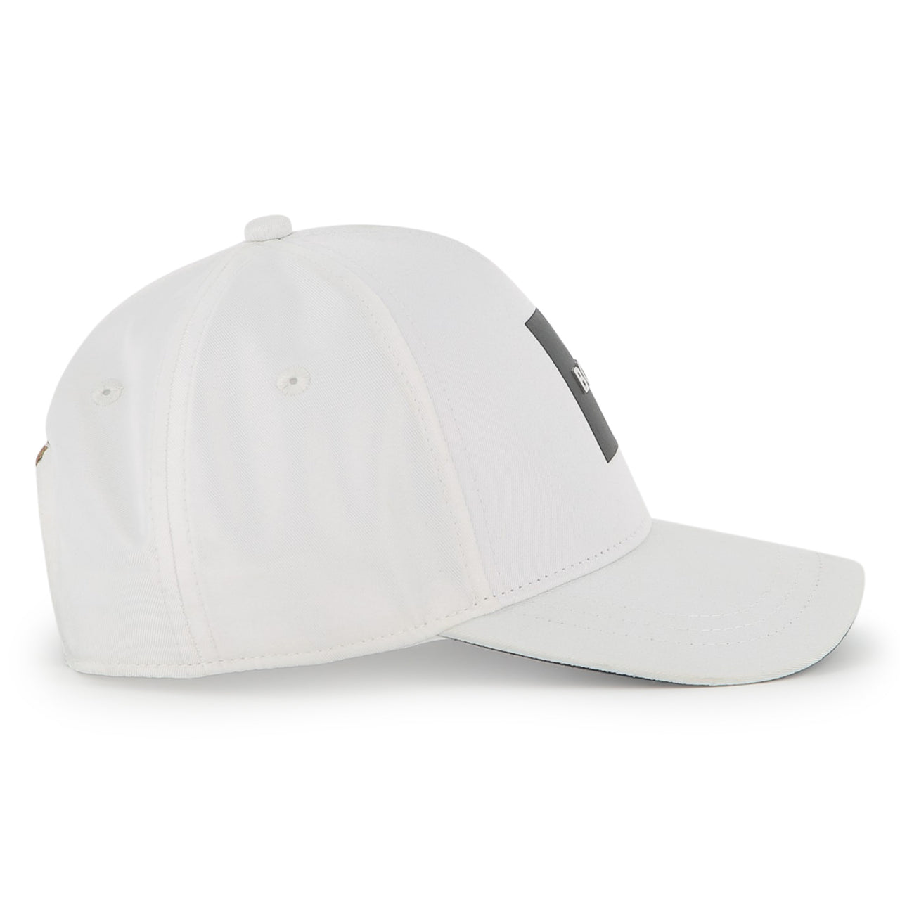 BOSS Gorra blanca para niño y teen logo plastificado en relieve