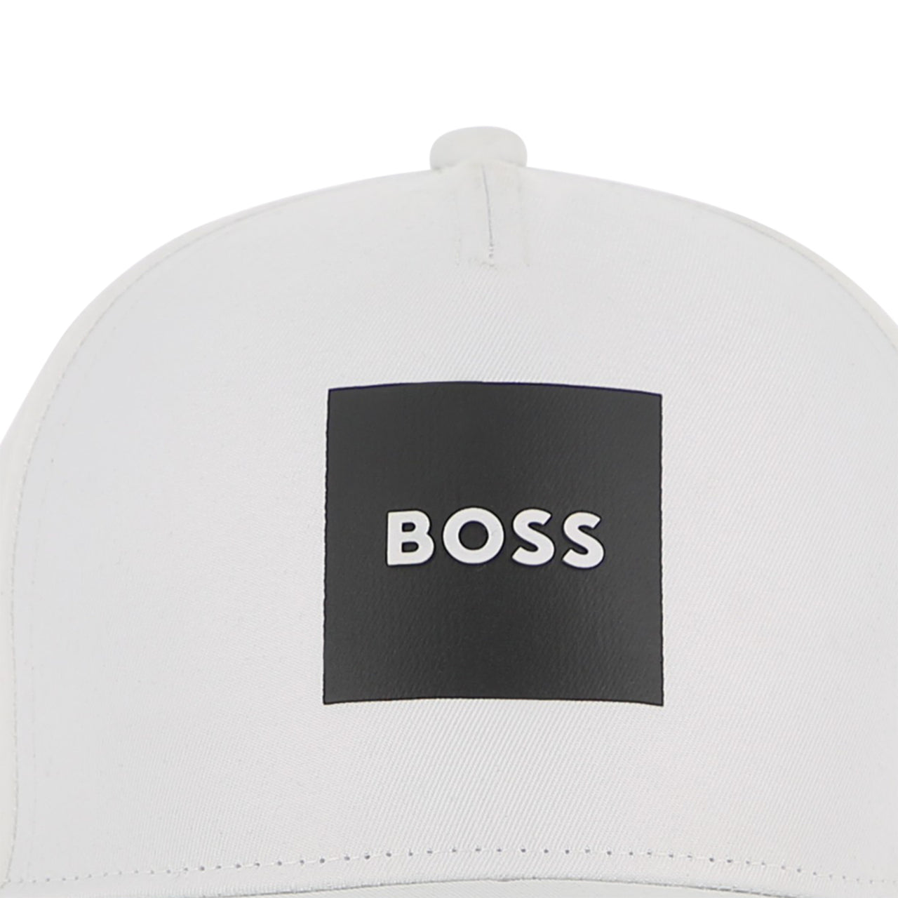 BOSS Gorra blanca para niño y teen logo plastificado en relieve