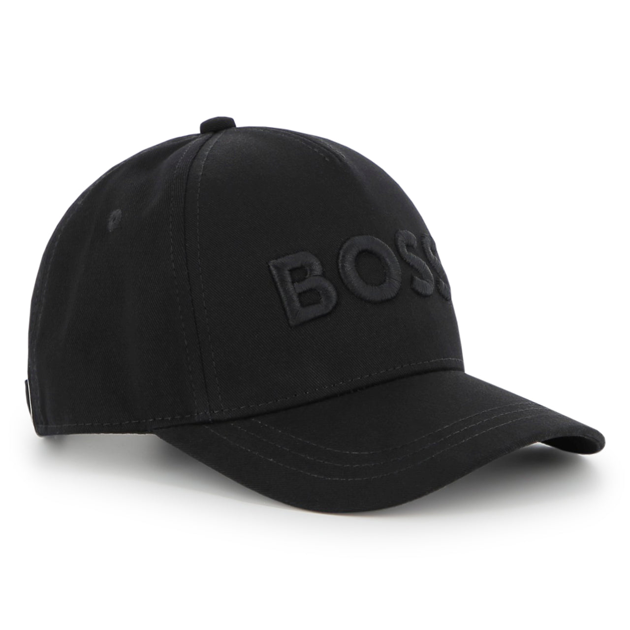 BOSS Gorra negra para niño y teen logo bordado al tono