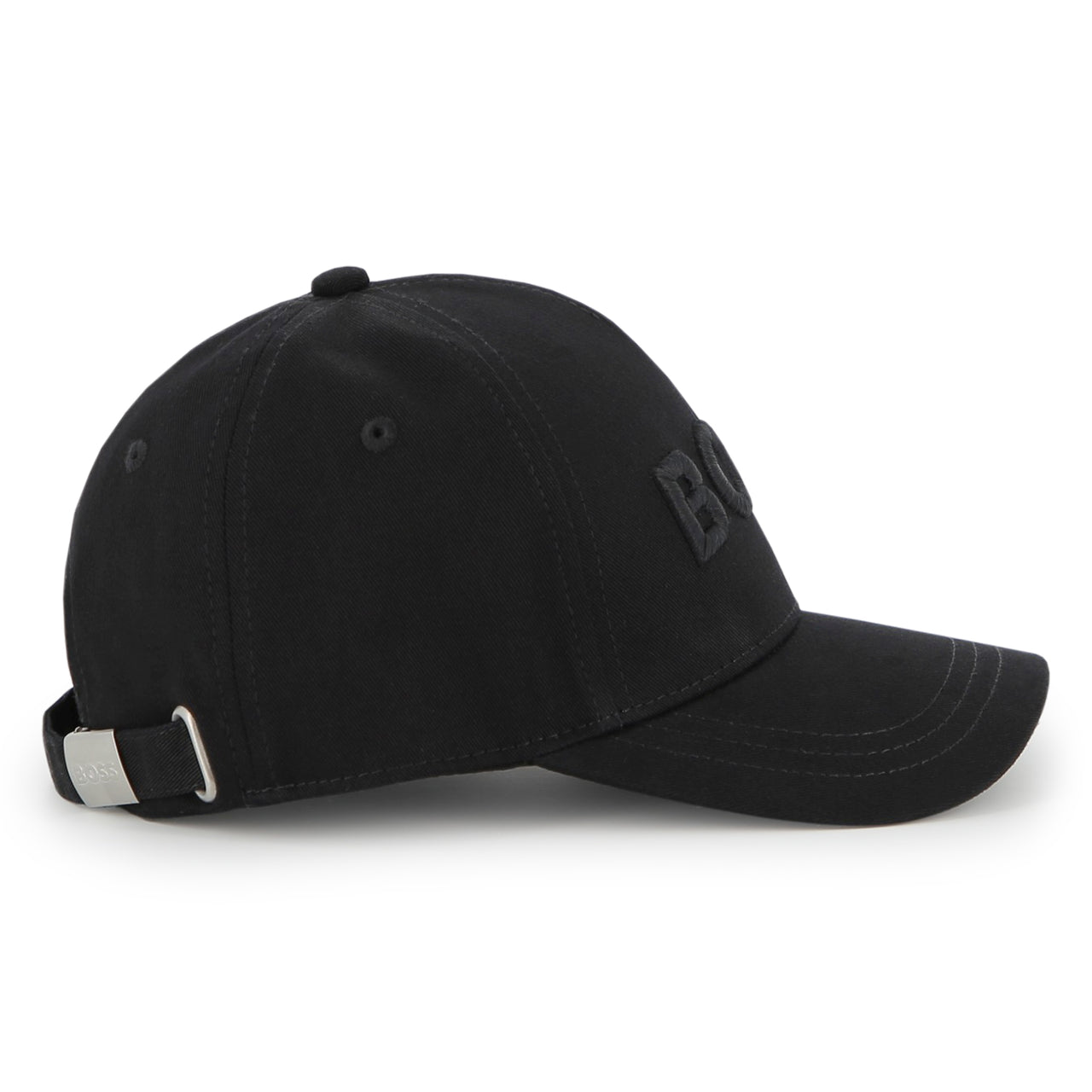 BOSS Gorra negra para niño y teen logo bordado al tono