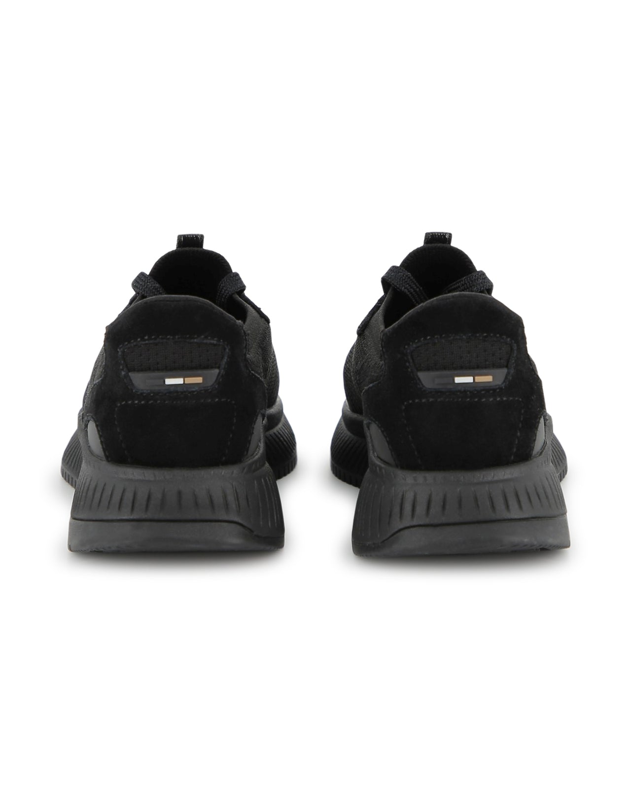 Boss tenis para niño y teen con agujetas negros pequeño logo