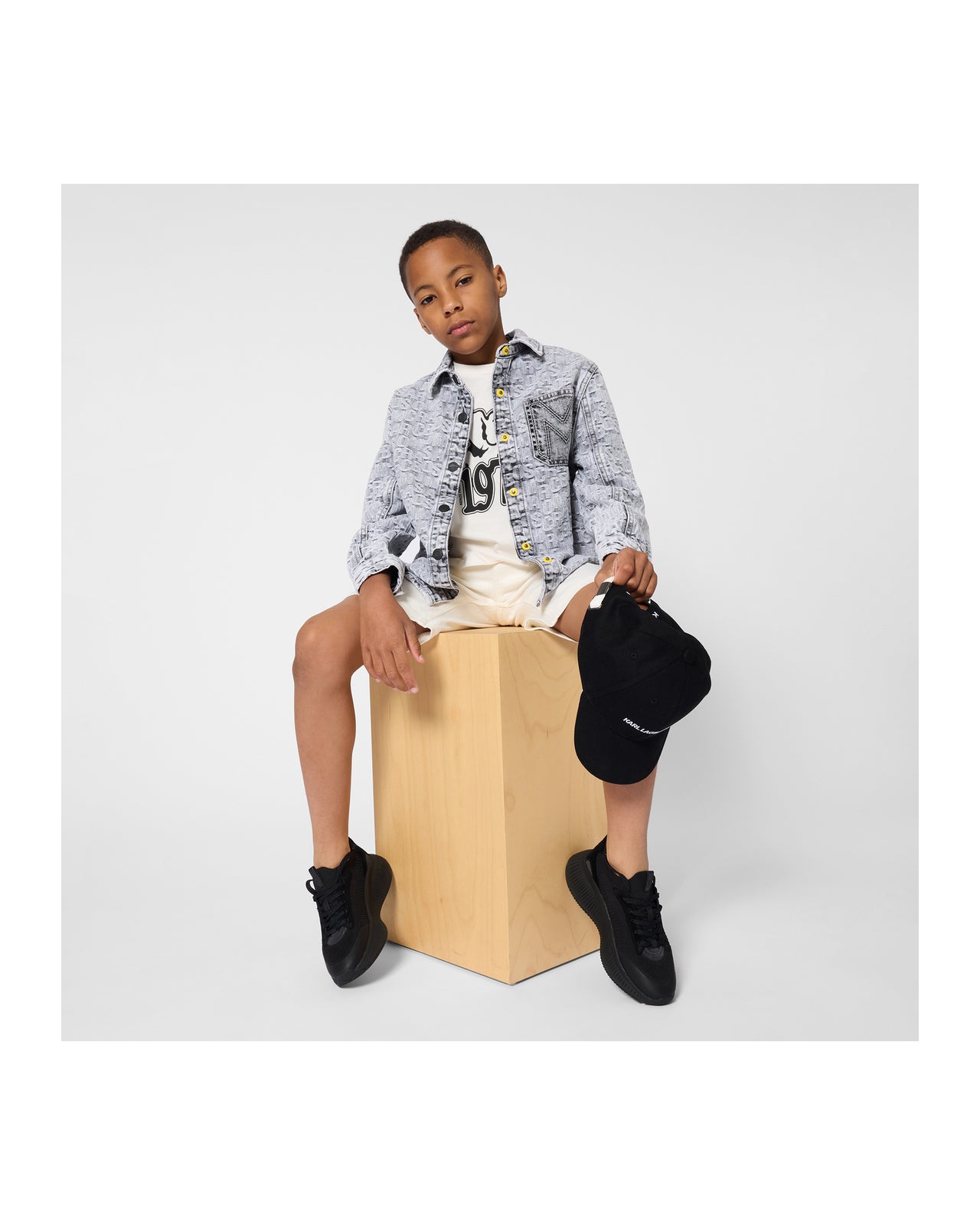 Boss tenis para niño y teen con agujetas negros pequeño logo