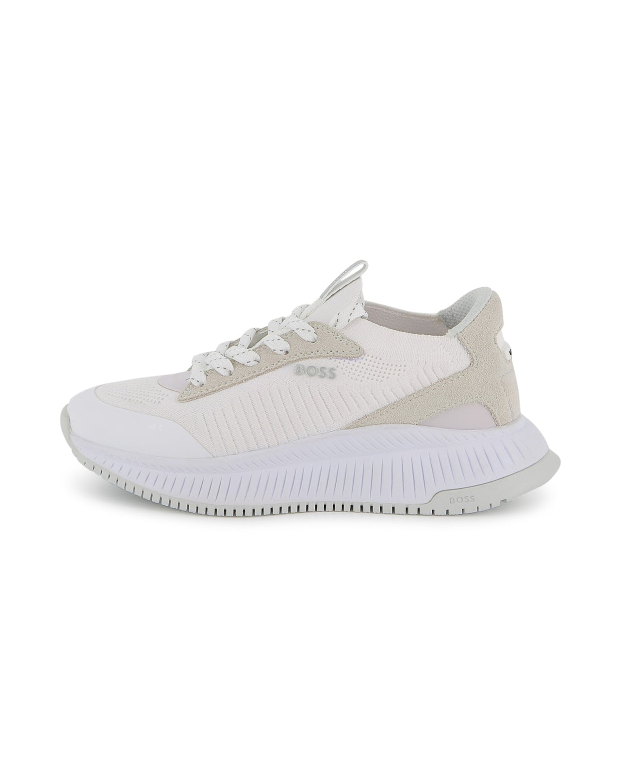 Boss tenis para niño y teen con agujetas blancos pequeño logo