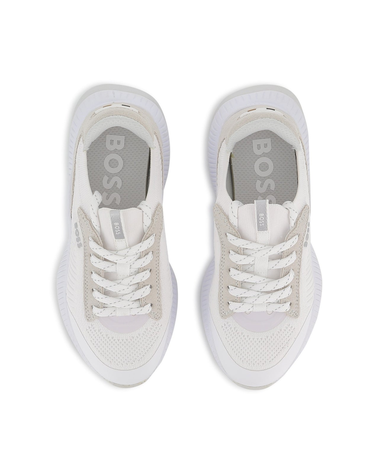 Boss tenis para niño y teen con agujetas blancos pequeño logo
