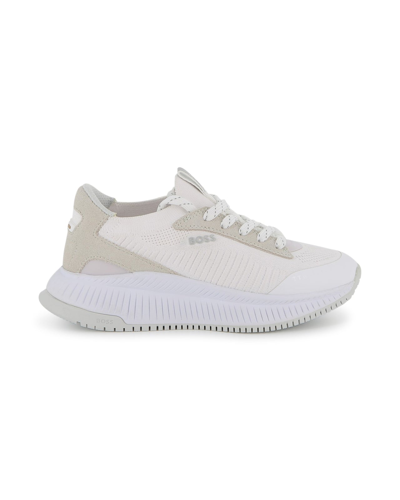 Boss tenis para niño y teen con agujetas blancos pequeño logo