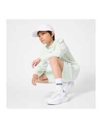 Thumbnail for Boss tenis para niño y teen con agujetas blancos pequeño logo