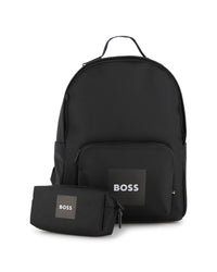 Thumbnail for BOSS Backpack para niño y teen con bolsa tipo negra logo al frente
