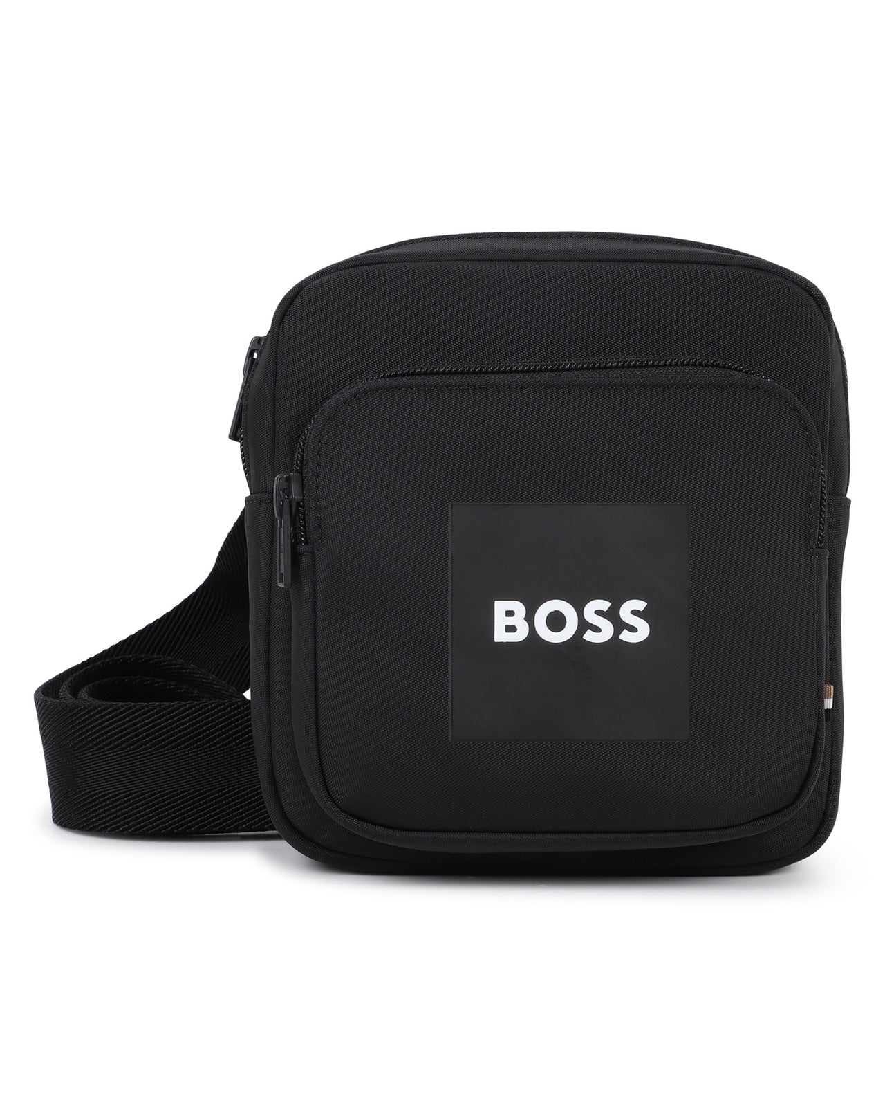 Boss cross body o porta celular para niño y teen color negro cuadrada