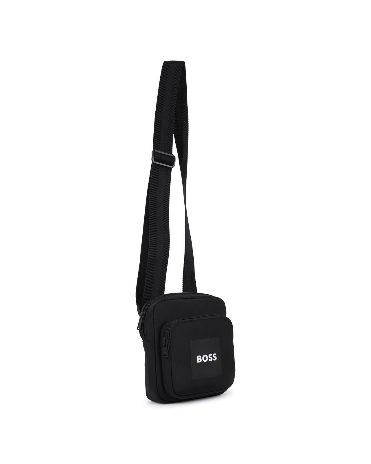 Boss cross body o porta celular para niño y teen color negro cuadrada