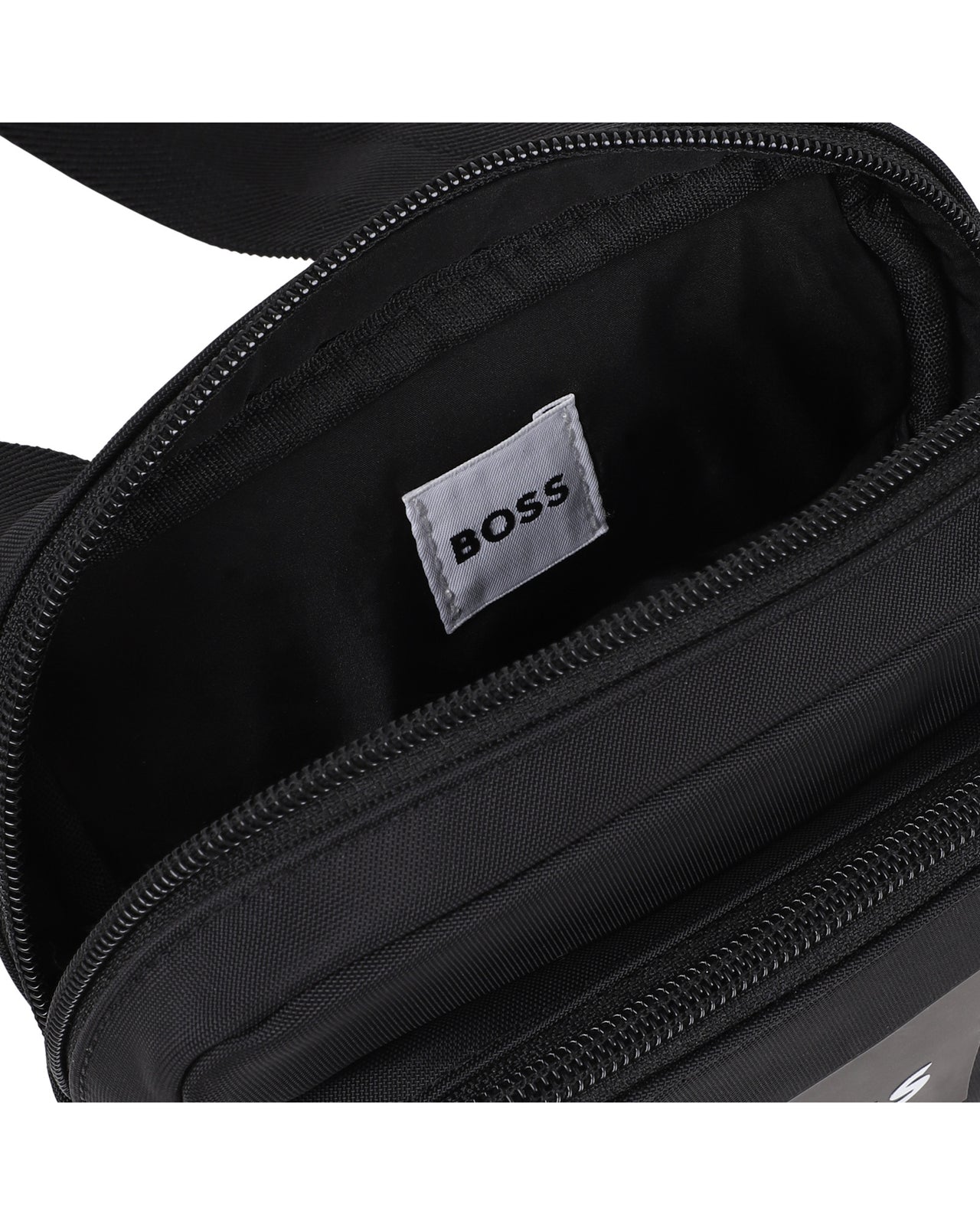 Boss cross body o porta celular para niño y teen color negro cuadrada