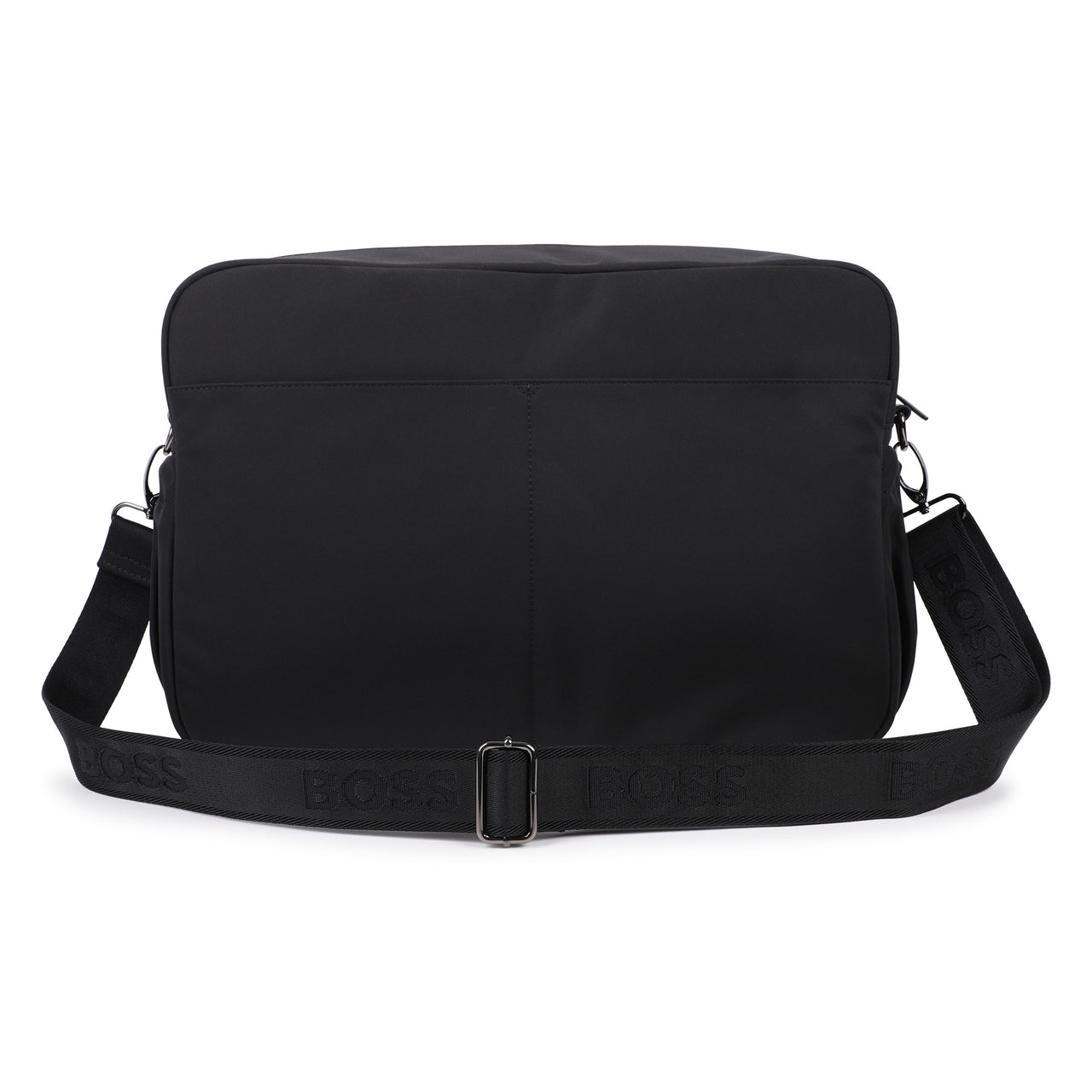BOSS Pañalera con accesorios, ajustable, color negro con llavero peluche osito