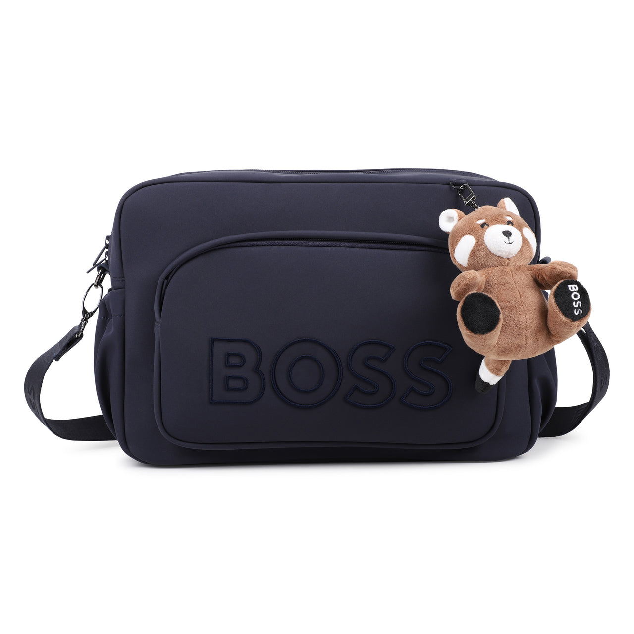 BOSS Pañalera con accesorios, ajustable, color marino con llavero peluche osito