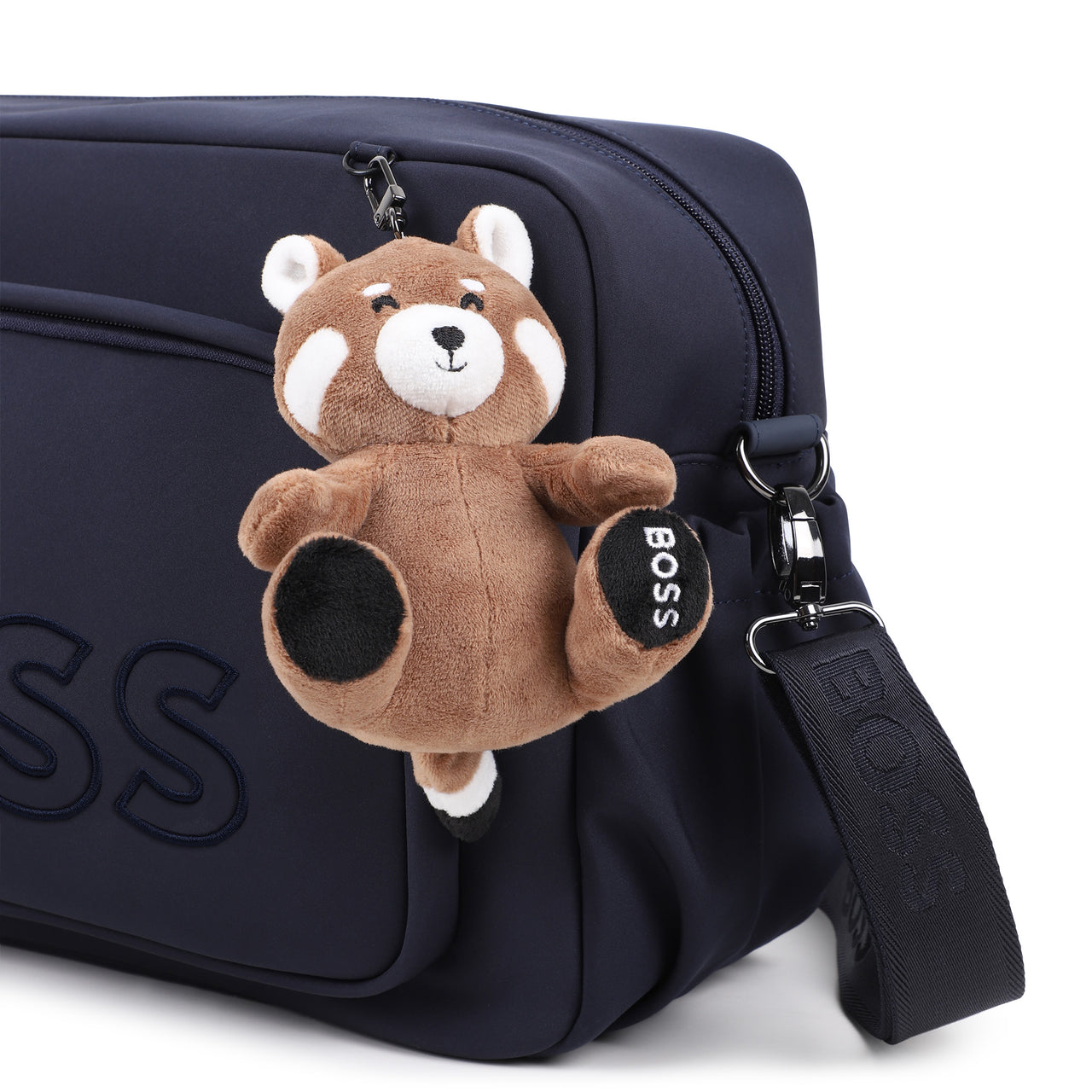 BOSS Pañalera con accesorios, ajustable, color marino con llavero peluche osito