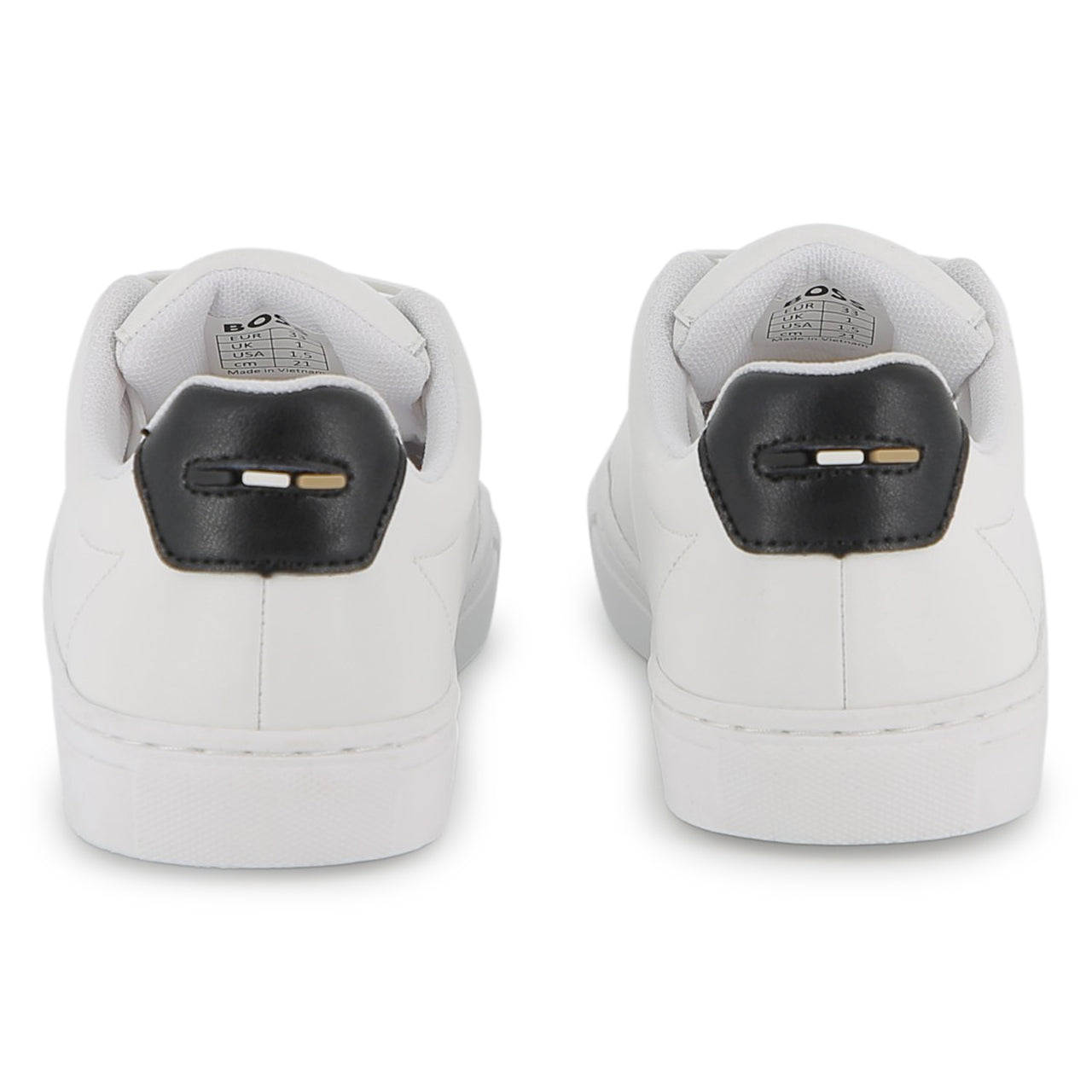 Boss tenis para niño y teen con agujetas blancos pequeño logo en negro realzado