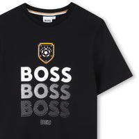 Thumbnail for BOSS Playera para niño y teen, Color negro, multi logo mundial DEU