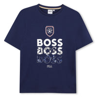 Thumbnail for BOSS Playera para niño y teen, Color marino, multi logo mundial FRANCE