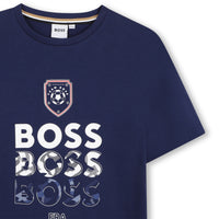Thumbnail for BOSS Playera para niño y teen, Color marino, multi logo mundial FRANCE