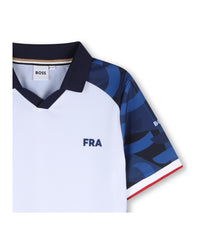 Thumbnail for BOSS Playera para niño y teen, Color blanco, con cuello mundial FRANCE