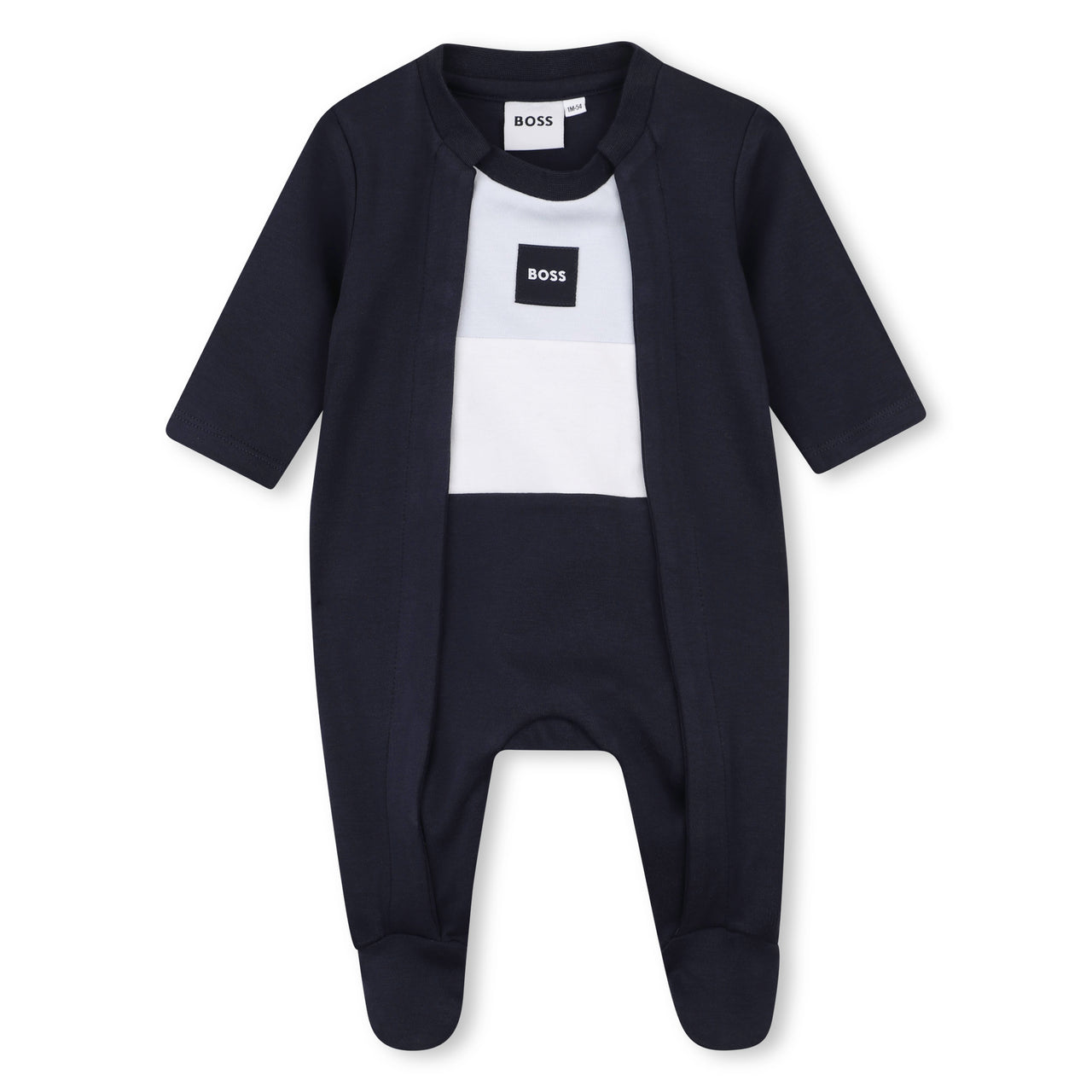 BOSS Mameluco para BEBE azul marino con babero y gorrito