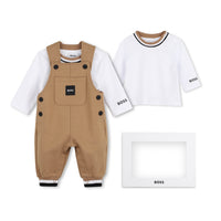 Thumbnail for BOSS Overall para bebe color cookie con playera manga larga