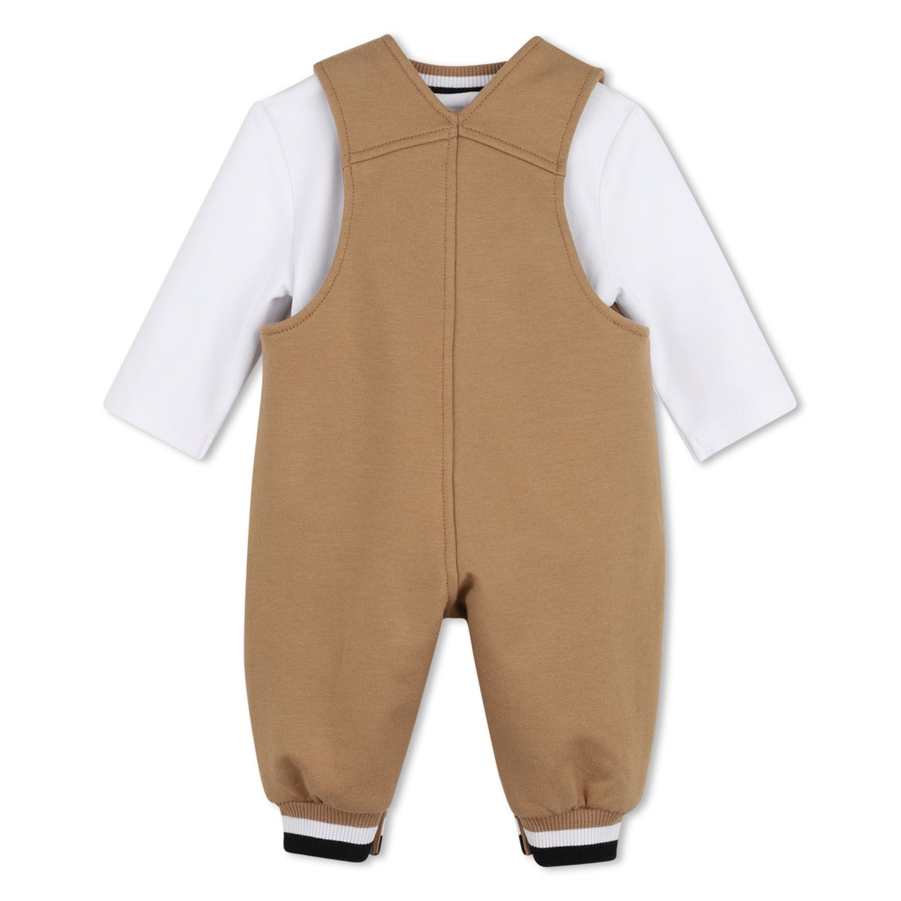 BOSS Overall para bebe color cookie con playera manga larga