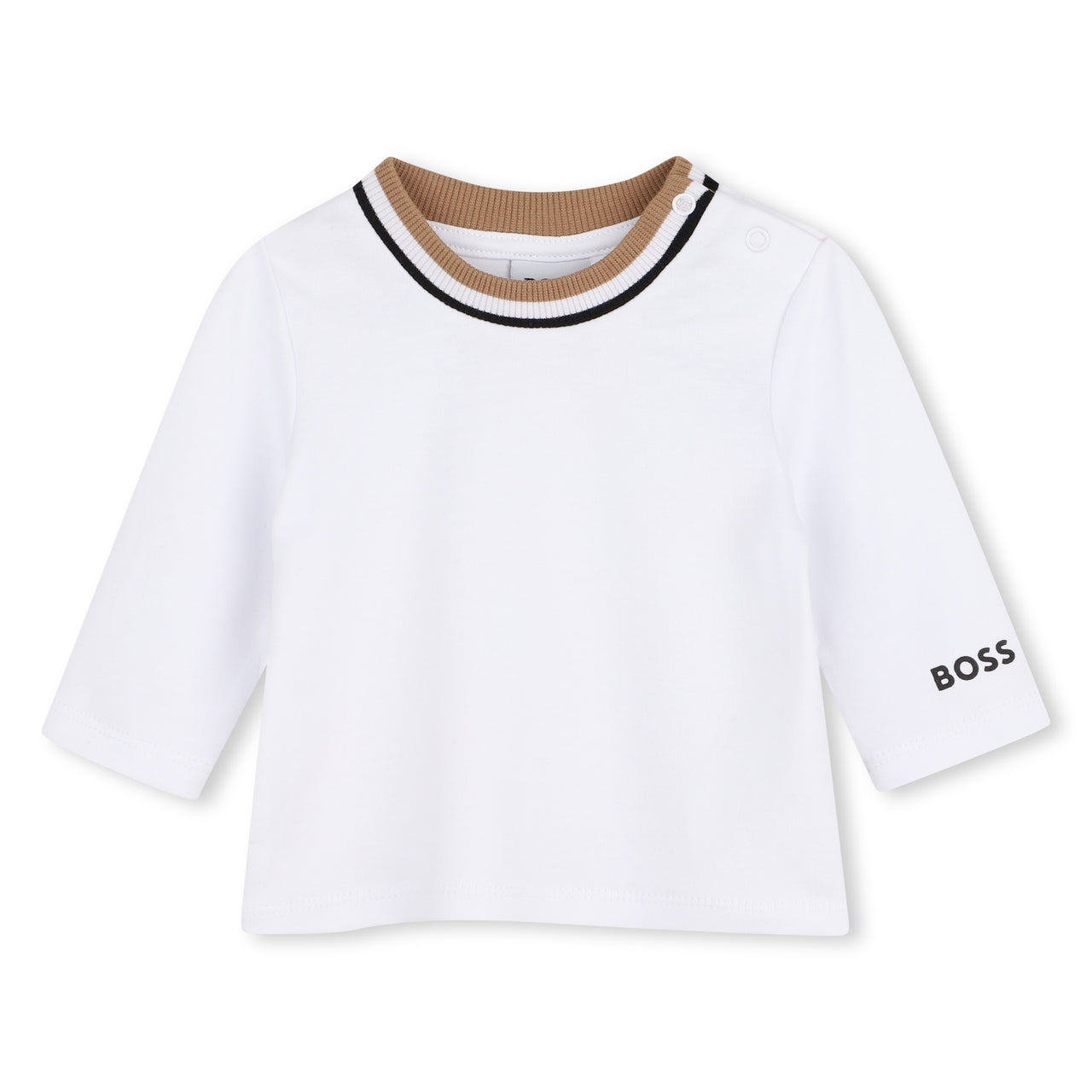 BOSS Overall para bebe color cookie con playera manga larga
