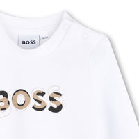 Thumbnail for BOSS Set de pants con playera para bebe negro tribanda