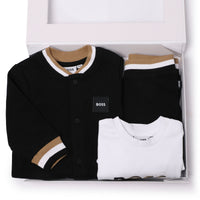 Thumbnail for BOSS Set de pants con playera para bebe negro tribanda