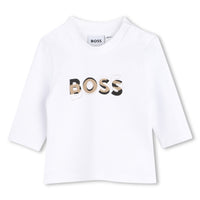 Thumbnail for BOSS Set de pants con playera para bebe negro tribanda