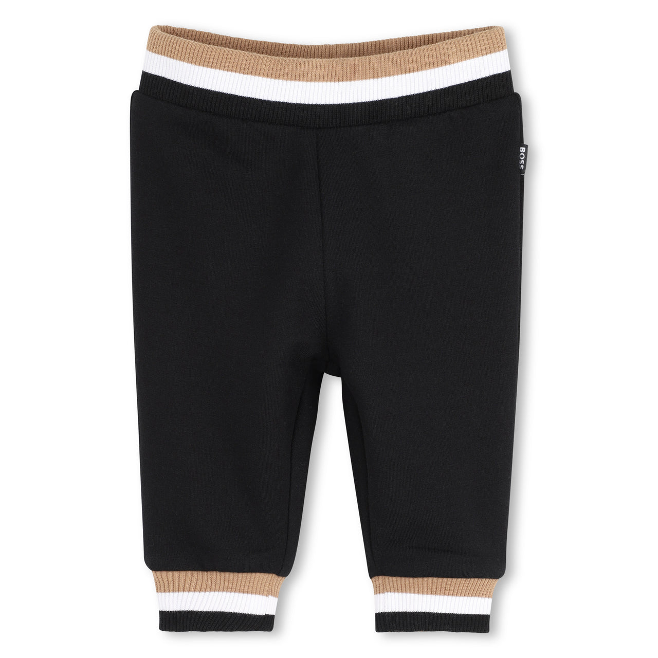 BOSS Set de pants con playera para bebe negro tribanda