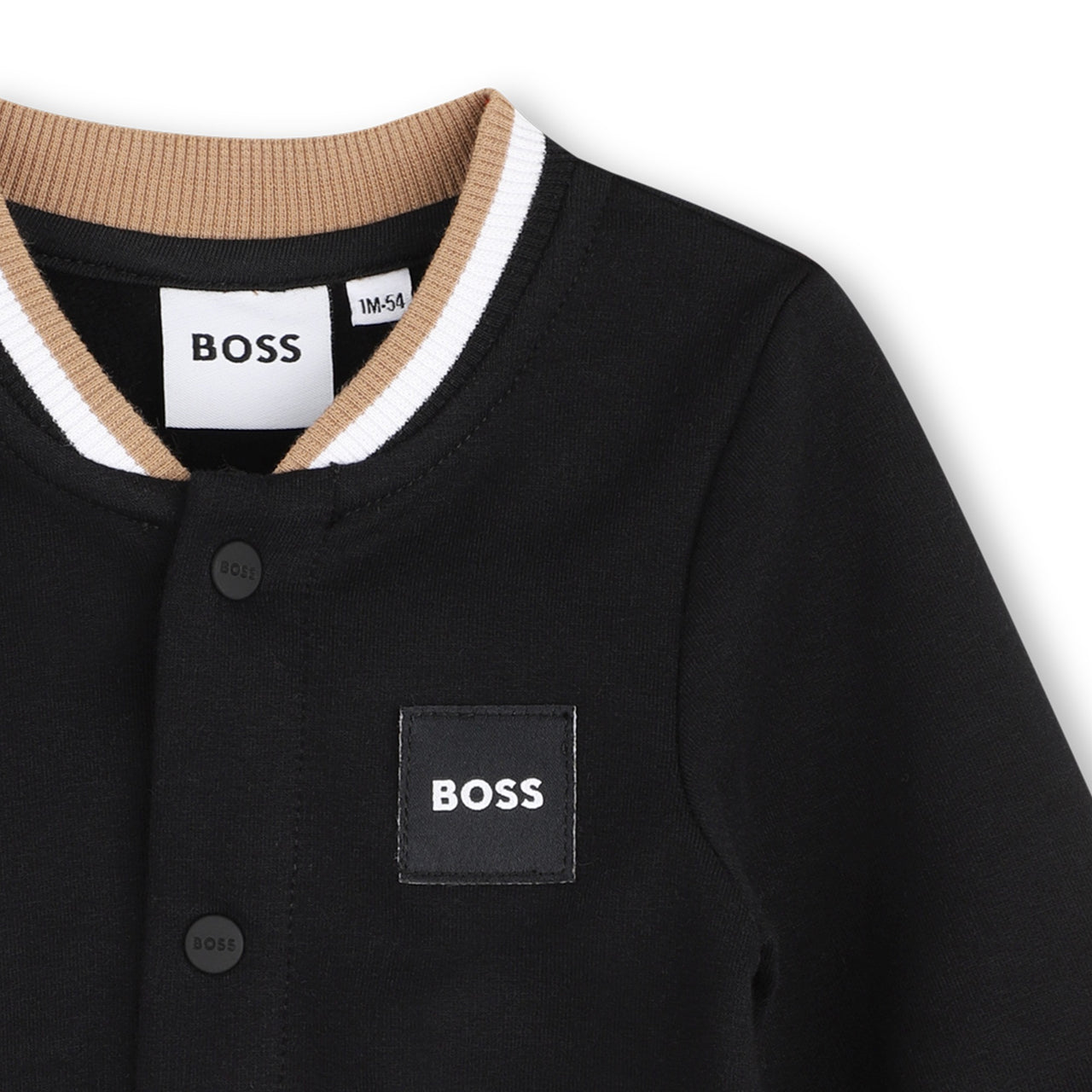 BOSS Set de pants con playera para bebe negro tribanda