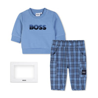 Thumbnail for BOSS Set de playera y sudadera para bebe en tonos azules