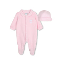 Thumbnail for BOSS Set de Mameluco para bebe niña rosa con gorrito