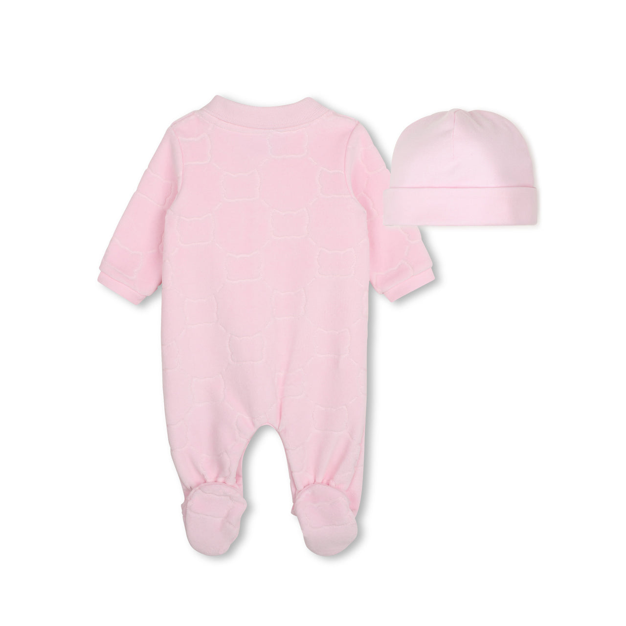 BOSS Set de Mameluco para bebe niña rosa con gorrito