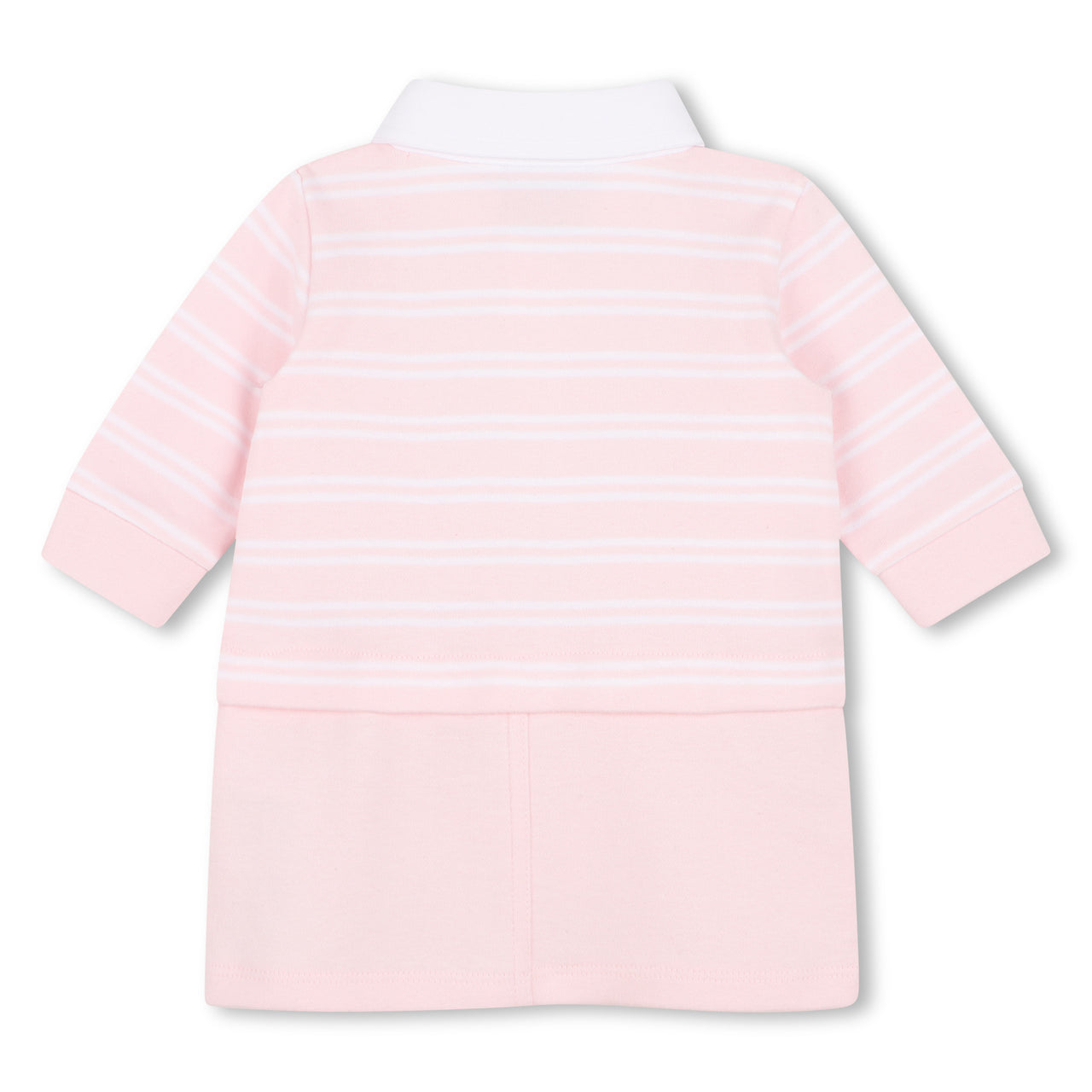 BOSS Vestido para bebe rosa cuello blanco