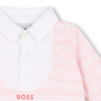 Thumbnail for BOSS Vestido para bebe rosa cuello blanco