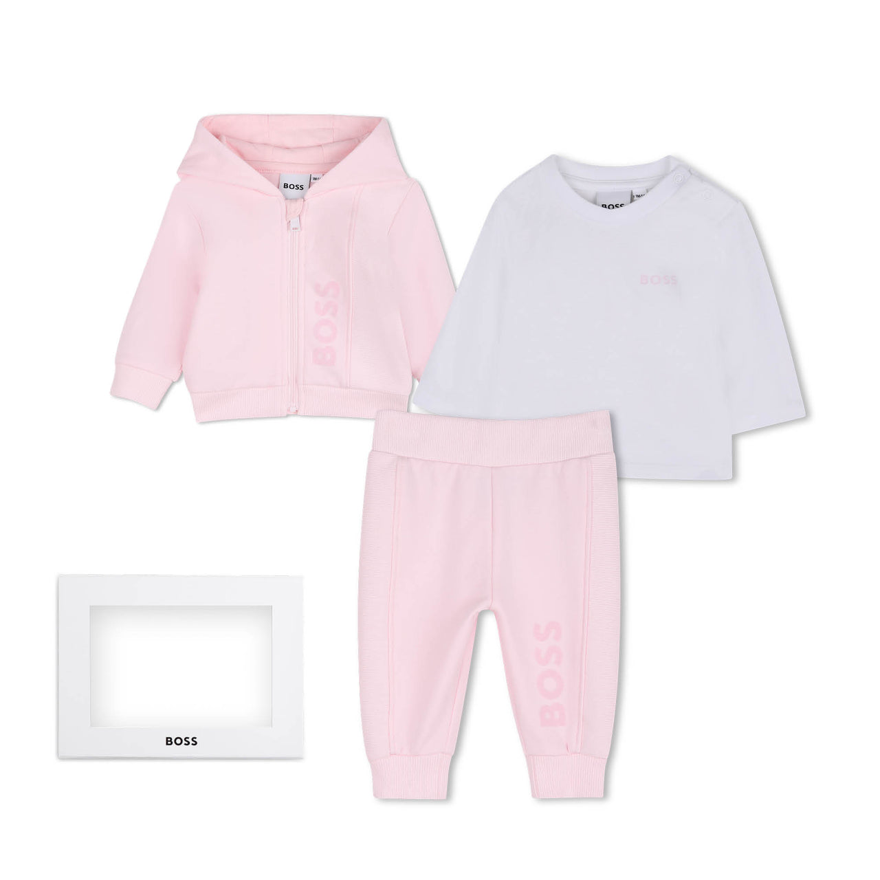 BOSS Set de pants con playera para bebe niña rosa