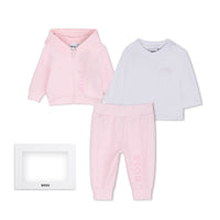 Thumbnail for BOSS Set de pants con playera para bebe niña rosa