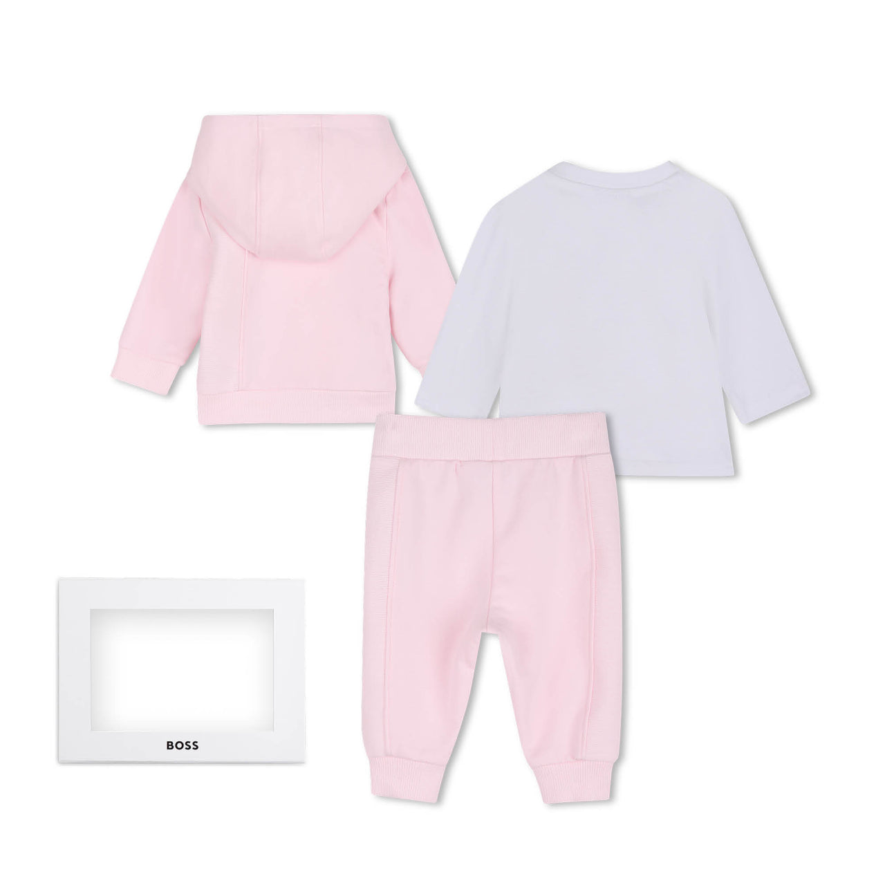 BOSS Set de pants con playera para bebe niña rosa
