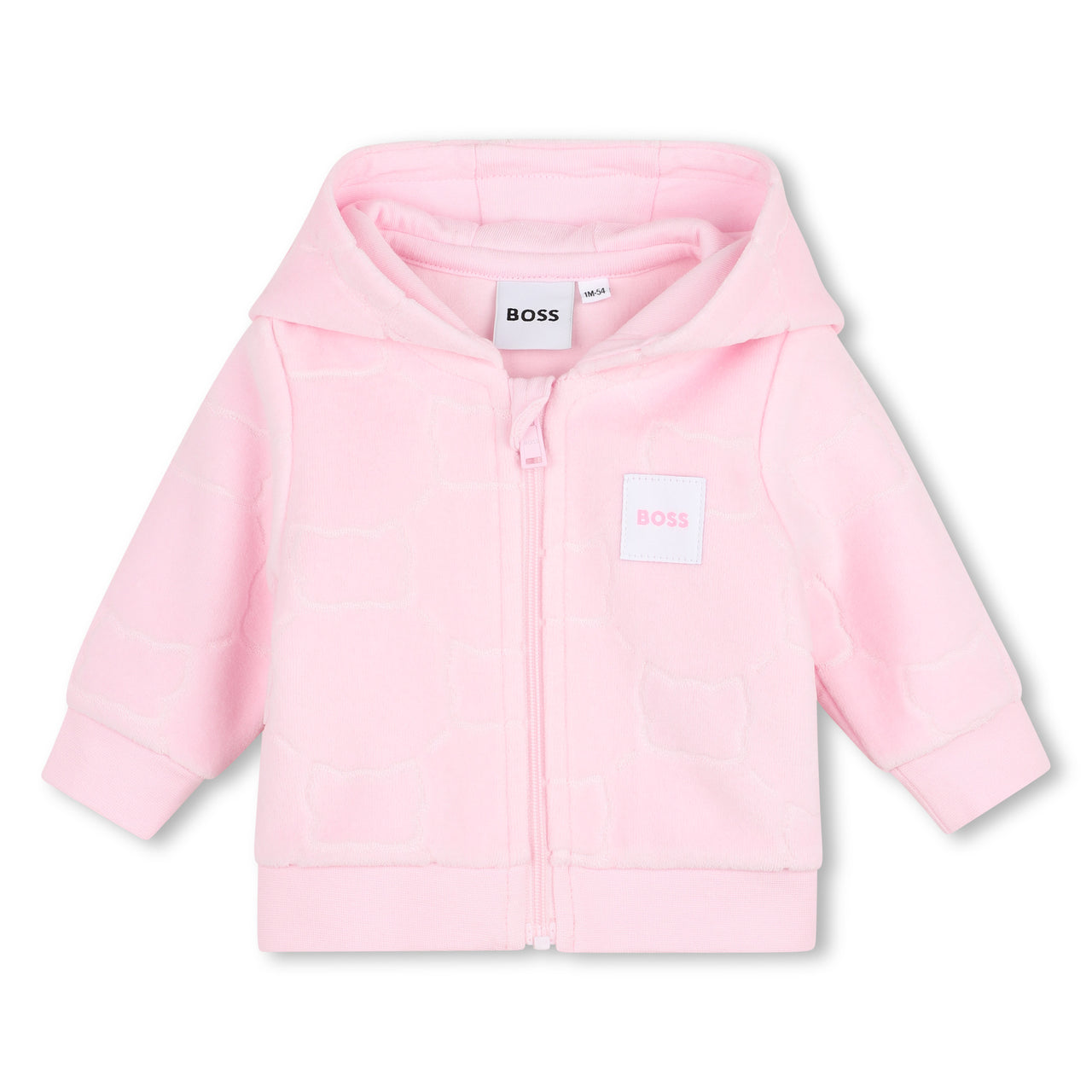 BOSS Set de pants con playera para bebe niña rosa logo parche