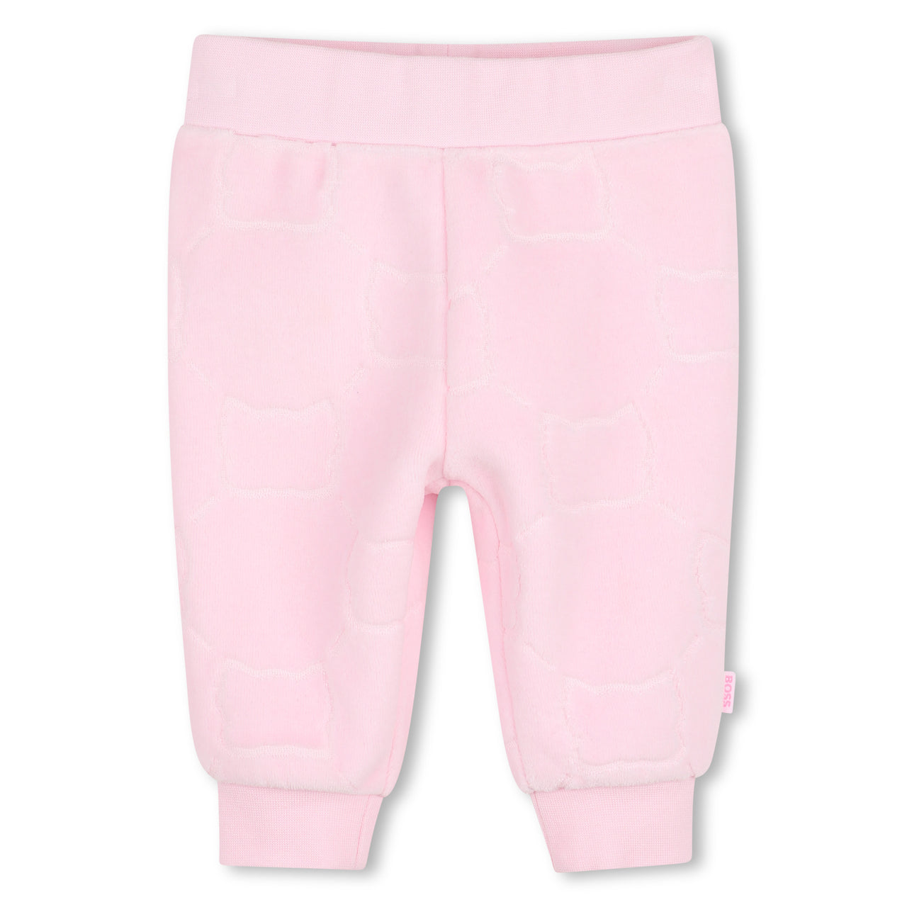 BOSS Set de pants con playera para bebe niña rosa logo parche