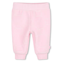 Thumbnail for BOSS Set de pants con playera para bebe niña rosa logo parche