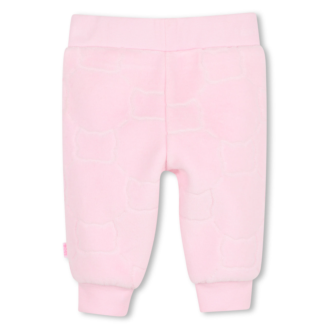 BOSS Set de pants con playera para bebe niña rosa logo parche